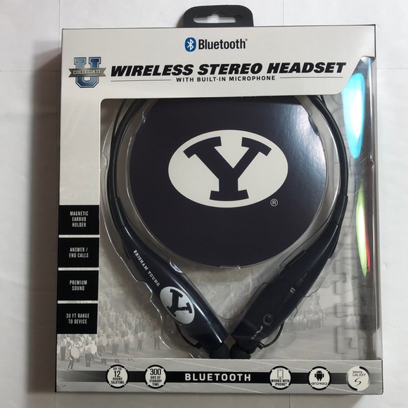 Collegiate Brigham Young Wireless Bluetooth Headset Neckband - Picture 1 of 7